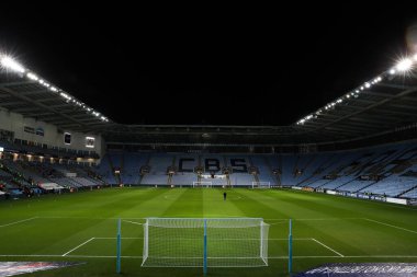 Coventry Building Society Arena 'da, Coventry City' nin evi, Coventry City 'nin Coventry City' ye karşı Leeds United maçı öncesinde Coventry Building Society Arena, Coventry, İngiltere, 5 Şubat 2025