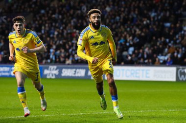 Jayden Bogle of Leeds United celebrates his goal to make it 0-2 during the Sky Bet Championship match Coventry City vs Leeds United at Coventry Building Society Arena, Coventry, United Kingdom, 5th February 2025 clipart