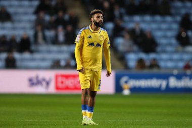 Coventry City, Coventry Building Society Arena, Coventry, İngiltere, 5 Şubat 2025 'te Leeds United' a karşı oynadığı Sky Bet Şampiyonası maçında Leeds United 'tan Jayden Bogle.