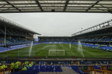 Goodison Park 'ın, Birleşik Krallık' ın Liverpool şehrinde 8 Şubat 2025 tarihinde oynanan dördüncü tur müsabakası öncesinde Everton, Bournemouth 'a karşı oynanan Goodison Park maçının genel görüntüsü.