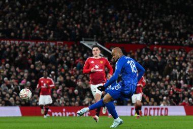 Leicester City 'den Jordan Ayew, 7 Şubat 2025 tarihinde Birleşik Krallık' ın Old Trafford kentinde oynanan 4.