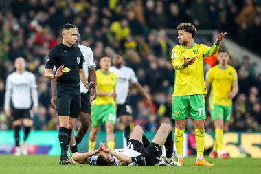 Derby County 'den Nathaniel Phillips, 8 Şubat 2025' te Norwich City, Norwich Road, Norwich County 'de oynanan Sky Bet Şampiyonası maçında hakem Ruebyn Ricardo' dan sarı kart aldı.