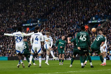 Leeds United takımından Sam Chambers, 8 Şubat 2025 tarihinde Leeds, İngiltere 'deki Elland Road, Leeds' de oynanan 4.