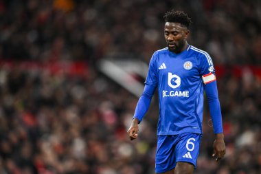 Leicester City 'den Wilfred Ndidi, Birleşik Krallık' ın Old Trafford şehrinde oynanan dördüncü tur Manchester United - Leicester City karşılaşmasında, 7 Şubat 2025