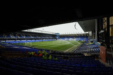 Goodison Park 'ın, Birleşik Krallık' ın Liverpool şehrinde 8 Şubat 2025 tarihinde oynanan dördüncü tur müsabakası öncesinde Everton, Bournemouth 'a karşı oynanan Goodison Park maçının genel görüntüsü.