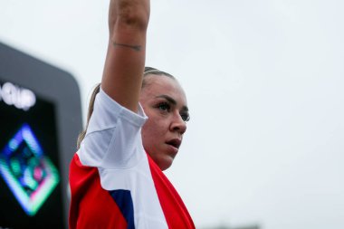 Arsenal 'den Katie McCabe, 9 Şubat 2025' te İngiltere 'nin Borehamwood kentindeki Managata Pay UK Stadyumu' nda Arsenal Women - London City Lions maçında oynanan Adobe Kadınlar Kupası 5. Raund karşılaşmasında etkin.