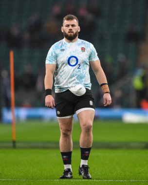 İngiltere 'den Luke Cowan-Dickie 2025 Guinness 6 uluslar arası maç öncesinde Allianz Stadyumu, Twickenham, Birleşik Krallık, 8 Şubat 2025