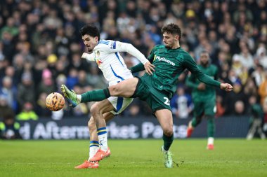 Leeds United 'dan Pascal Struijk ve Millwall' dan Mihailo Ivanovi, 8 Şubat 2025 'te Elland Road, Leeds, Birleşik Krallık' ta oynanan 4.