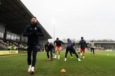 Blackpool 'dan James Husband, Sky Bet Ligi 1 maçı öncesinde oynanan hazırlık maçında Burton Albion' a karşı Blackpool Pirelli Stadyumu, Burton üzerine Trent, Birleşik Krallık, 8 Şubat 2025