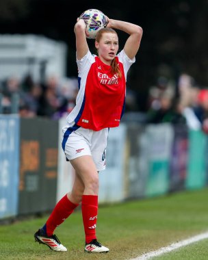 Arsenal 'den Katie Reid, 9 Şubat 2025' te İngiltere 'nin Borehamwood kentindeki Managata Pay UK Stadyumu' nda Arsenal Women vs London City Lionses 'e karşı oynanan Adobe Kadınlar FA Cup 5. Raundda bir araya geldi.