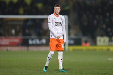 Blackpool takımından Sonny Carey 8 Şubat 2025 'te İngiltere' de Pirelli Stadyumu 'nda oynanan 1.