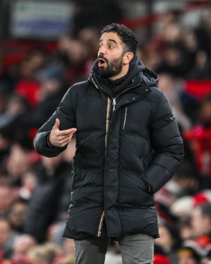 Manchester United takımının Ruben Amorim Menajeri, 7 Şubat 2025 tarihinde Manchester United ile Leicester City arasında oynanan 4.