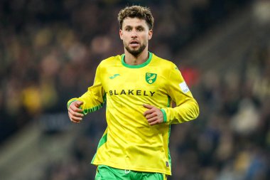 Emiliano Marcondes of Norwich City in action during the Sky Bet Championship match Norwich City vs Derby County at Carrow Road, Norwich, United Kingdom, 8th February 2025 clipart