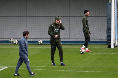 Manchester City 'den Erling Haaland UEFA Şampiyonlar Ligi Manchester City Eğitim oturumu sırasında Etihad Kampüsü, Manchester, İngiltere, 10 Şubat 2025