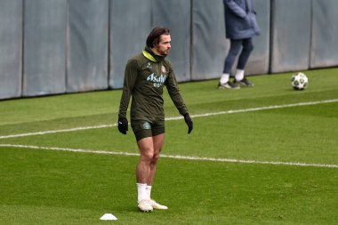 Manchester City 'den Jack Grealish UEFA Şampiyonlar Ligi Manchester City Eğitim oturumu sırasında Etihad Kampüsü, Manchester, İngiltere, 10 Şubat 2025