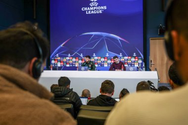 Manchester City 'den Rben Dias 10 Şubat 2025 tarihinde Etihad Stadyumu' nda Manchester City ile Real Madrid arasındaki UEFA Şampiyonlar Ligi Basın Konferansı sırasında basına konuştu.