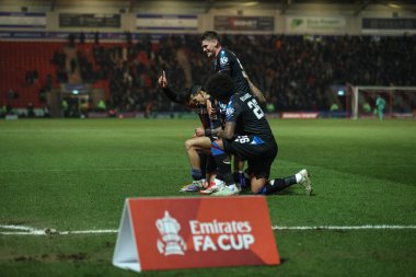 Crystal Palace 'dan Daniel Muoz, Birleşik Krallık' ın Doncaster kentindeki Eco-Power Stadyumu 'ndaki Doncaster Rovers' ın Crystal Palace 'a karşı oynadığı dördüncü tur karşılaşmasında 0-1' lik galibiyetini kutluyor.