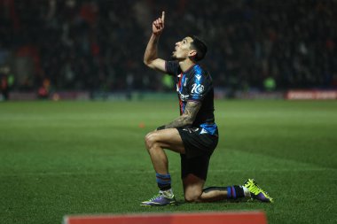 Crystal Palace 'dan Daniel Muoz, Birleşik Krallık' ın Doncaster kentindeki Eco-Power Stadyumu 'ndaki Doncaster Rovers' ın Crystal Palace 'a karşı oynadığı dördüncü tur karşılaşmasında 0-1' lik galibiyetini kutluyor.
