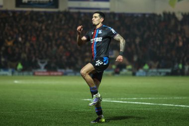 Crystal Palace 'dan Daniel Muoz, Birleşik Krallık' ın Doncaster kentindeki Eco-Power Stadyumu 'ndaki Doncaster Rovers' ın Crystal Palace 'a karşı oynadığı dördüncü tur karşılaşmasında 0-1' lik galibiyetini kutluyor.