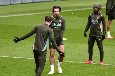 Manchester City 'den Jack Grealish UEFA Şampiyonlar Ligi Manchester City Eğitim oturumu sırasında Etihad Kampüsü, Manchester, İngiltere, 10 Şubat 2025