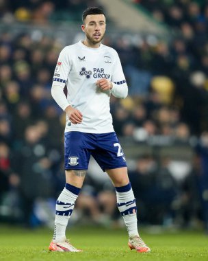 Preston North End 'den Sam Greenwood 11 Şubat 2025' te Norwich City, Norwich North End 'e karşı oynanan Gökyüzü İddia Şampiyonası maçında görev başında.