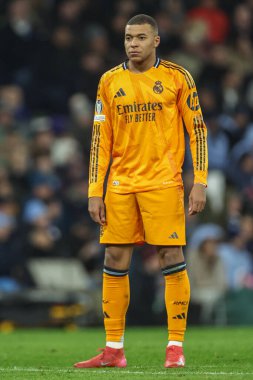 Real Madrid 'den Kylian Mbapp UEFA Şampiyonlar Ligi Knockout Round Play-off Manchester City - Real Madrid maçı sırasında Etihad Stadyumu, Manchester, Birleşik Krallık, 11 Şubat 2025