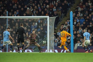 Real Madrid 'den Brahim Daz, UEFA Şampiyonlar Ligi Knockout Round Play-off Manchester City - Real Madrid maçında 11 Şubat 2025' te Etihad Stadyumu, Manchester, İngiltere 'de 2-2 berabere kaldı.