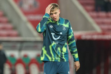 Mads Juel Andersen of Luton Town in the pregame warmup session during the Sky Bet Championship match Sunderland vs Luton Town at Stadium Of Light, Sunderland, United Kingdom, 12th February 2025 clipart