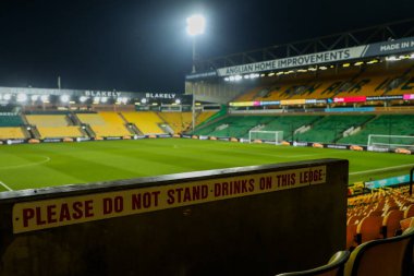 Carrow Yolu 'nun, 11 Şubat 2025' te İngiltere, Norwich City ve Preston North End arasındaki Sky Bet Şampiyonası öncesi detaylı bir görüntüsü.