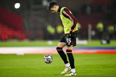 Sheffield United takımından Anel Ahmedhodziç, 12 Şubat 2025 'te İngiltere' nin Sheffield Lane kentinde oynanan 