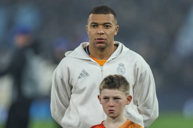 Real Madrid 'den Kylian Mbapp UEFA Şampiyonlar Ligi Knockout Round Play-off Manchester City - Real Madrid maçı sırasında Etihad Stadyumu, Manchester, Birleşik Krallık, 11 Şubat 2025