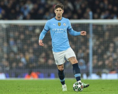 Manchester City 'den John Stones UEFA Şampiyonlar Ligi Knockout Round Play-off Manchester City - Real Madrid maçı sırasında Etihad Stadyumu, Manchester, Birleşik Krallık, 11 Şubat 2025