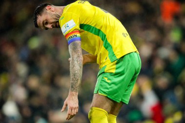 Norwich City 'den Shane Duffy 11 Şubat 2025' te Norwich City, Norwich North End 'e karşı oynanan Sky Bet Şampiyonası maçında tepki gösterdi.