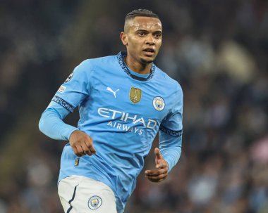 Manchester City 'den Manuel Akanji UEFA Şampiyonlar Ligi Play-off Manchester City - Real Madrid maçı sırasında Etihad Stadyumu, Manchester, Birleşik Krallık, 11 Şubat 2025
