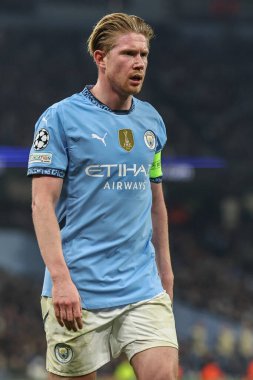 Manchester City 'den Kevin De Bruyne 11 Şubat 2025 tarihinde Etihad Stadyumu' nda Manchester City - Real Madrid maçında UEFA Şampiyonlar Ligi elemeleri sırasında
