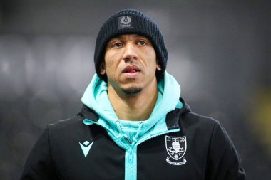 Sheffield 'den Liam Palmer, 12 Şubat 2025' te İngiltere 'nin Swansea.com Stadyumu' nda Çarşamba günü Swansea City ile Sheffield maçının öncesinde sahaya çıkıyor.