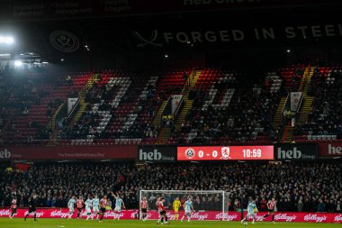 Sheffield United, Sheffield Lane, Sheffield, Birleşik Krallık 'ta 12 Şubat 2025' te oynanan Sky Bet Şampiyonası maçının genel görünümü.