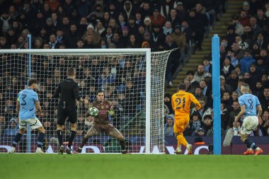 Real Madrid 'den Brahim Daz, UEFA Şampiyonlar Ligi Knockout Round Play-off Manchester City - Real Madrid maçında 11 Şubat 2025' te Etihad Stadyumu, Manchester, İngiltere 'de 2-2 berabere kaldı.