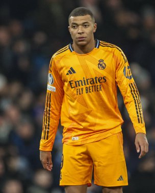 Real Madrid 'den Kylian Mbapp UEFA Şampiyonlar Ligi Knockout Round Play-off Manchester City - Real Madrid maçı sırasında Etihad Stadyumu, Manchester, Birleşik Krallık, 11 Şubat 2025