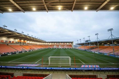 Bloomfield Road, Blackpool Home of Blackpool 'un genel görünümü Sky Bet 1 maçı öncesinde Blackpool Rotherham United' a karşı Bloomfield Road, Blackpool, İngiltere, 11 Şubat 2025