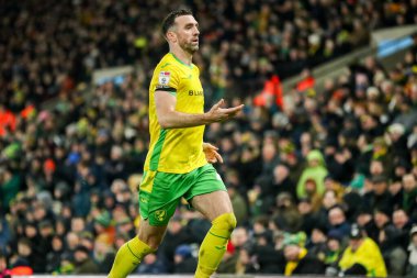 Norwich City 'den Shane Duffy 11 Şubat 2025' te Norwich City, Norwich North End 'e karşı oynanan Sky Bet Şampiyonası maçında tepki gösterdi.