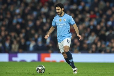 Manchester City 'den lkay Gndoan UEFA Şampiyonlar Ligi elemeleri sırasında Manchester City - Real Madrid maçı sırasında Etihad Stadyumu, Manchester, Birleşik Krallık, 11 Şubat 2025