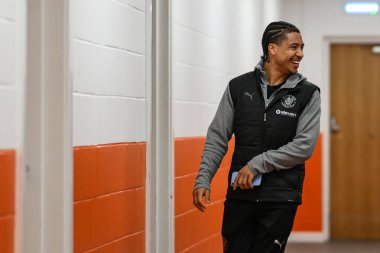 Blackpool 'dan Sammy Slivera, 11 Şubat 2025' te Blackpool, Blackpool 'daki Blackpool-Rotherham United maçının önünde geldi.