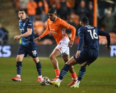 Blackpool takımından Ashley Fletcher 11 Şubat 2025 'te Bloomfield Road, Blackpool' da Blackpool-Rotherham United maçında sahada.