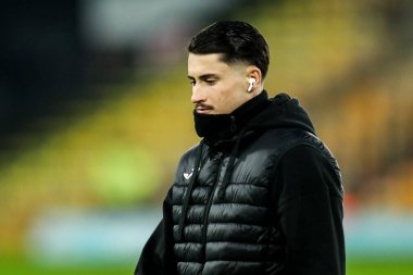 Norwich City 'den Borja Sainz, 11 Şubat 2025 tarihinde İngiltere' nin Norwich Road, Norwich City ve Preston North End arasındaki Sky Bet Şampiyonası maçından önce Carrow Road 'a vardı.