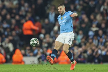 Manchester City 'den Mateo Kovai 11 Şubat 2025 tarihinde Etihad Stadyumu' nda Manchester City - Real Madrid maçında UEFA Şampiyonlar Ligi Knockout Play-off maçında maç yapıyor.