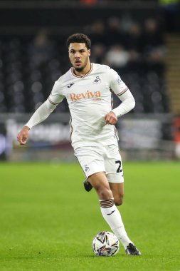 Swansea City takımından Myles Peart-Harris, Swansea City ile Sheffield maçında 12 Şubat 2025 'te Swansea.com Stadyumu' nda karşılaştı.