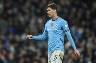 Manchester City 'den John Stones UEFA Şampiyonlar Ligi Knockout Round Play-off Manchester City - Real Madrid maçı sırasında Etihad Stadyumu, Manchester, Birleşik Krallık, 11 Şubat 2025