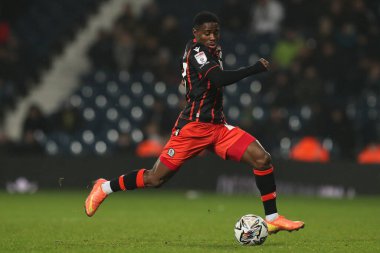 Blackburn Rovers takımından Augustus Kargbo, 12 Şubat 2025 'te İngiltere' nin başkenti West Bromwich 'te oynanan Blackburn Rovers maçında West Bromwich Albion' a karşı oynuyor.
