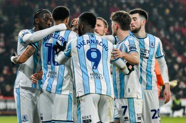 Middlesbrough 'dan Delano Burgzorg, 12 Şubat 2025' te Bramall Lane, Sheffield, İngiltere 'de oynanan Sky Bet Şampiyonası maçında penaltıyı 1-1 kazanmasını kutluyor.